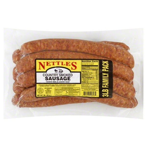 slide 1 of 1, Nettles Sausage, Country Smoked, Family Pack, 48 oz