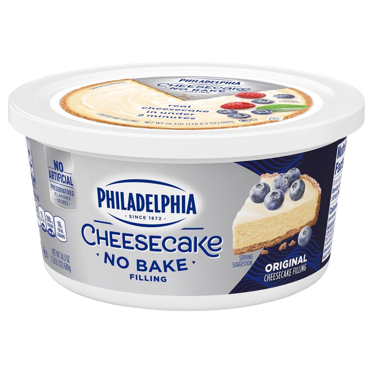 slide 8 of 11, Philadelphia No Bake Original Cheesecake Filling, 24.3 oz Tub, 24.3 oz