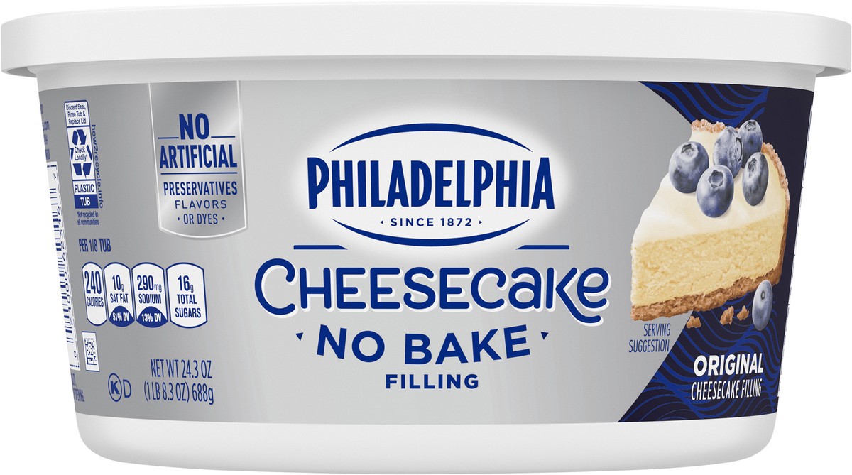 slide 7 of 11, Philadelphia No Bake Original Cheesecake Filling, 24.3 oz Tub, 24.3 oz