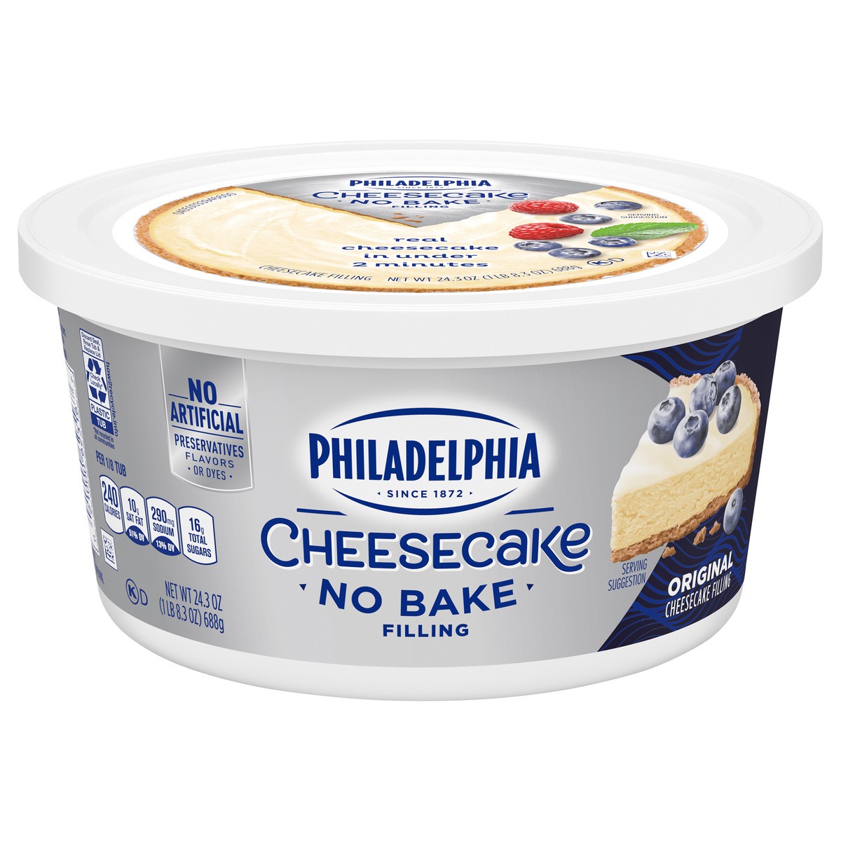 slide 9 of 11, Philadelphia No Bake Original Cheesecake Filling, 24.3 oz Tub, 24.3 oz