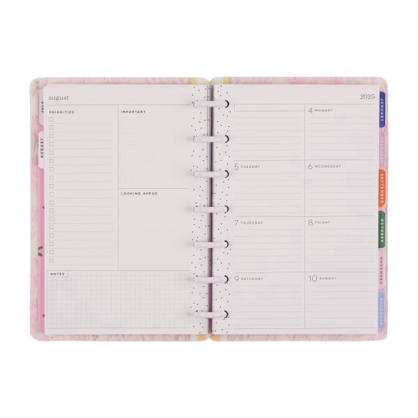 slide 9 of 10, 2025-2026 Happy Planner Monthly/Weekly Mini Happy Planner, 4-5/8"" x 7"", Bright Bouquet, July 2025 To June 2026, PD0025M015, 1 ct