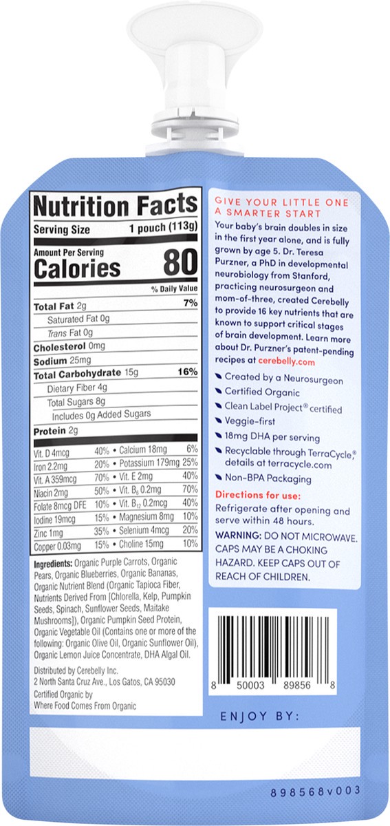 slide 2 of 3, Cerebelly Carrot Blueberry Smoothie, 1 ct