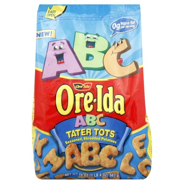 slide 1 of 1, Ore-Ida Ore Ida Abc Tater Tots, 1 ct