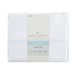 Room & Retreat 400TC Sheet Set White Queen