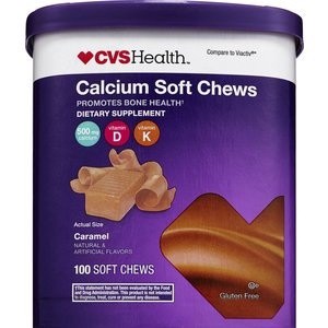 slide 1 of 1, CVS Health Caramel Calcium Soft Chews, 100 ct