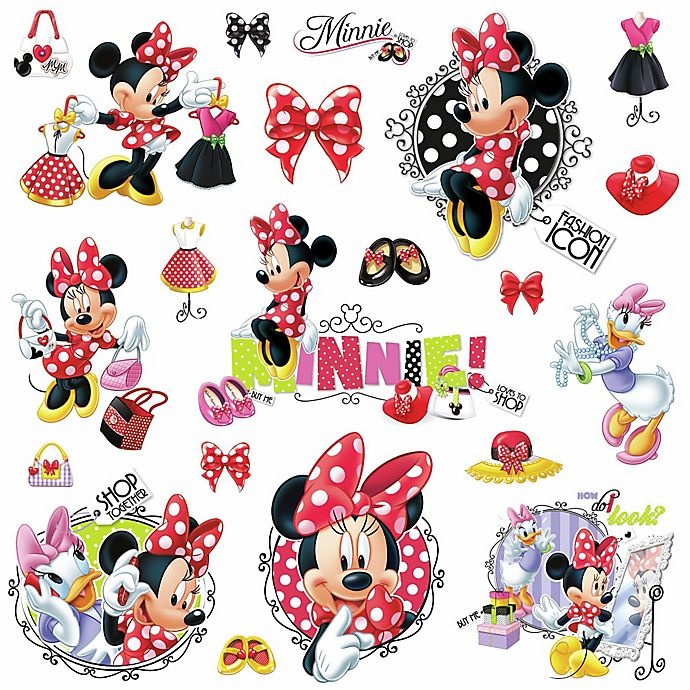 slide 2 of 3, Disney Mickey and Friends Minnie Loves to Shop Peel and Stick Wall Decals, 1 ct