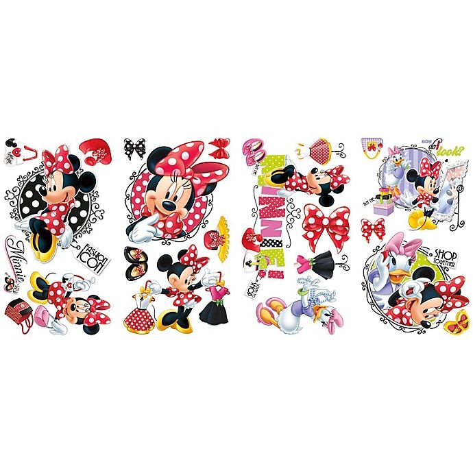 slide 3 of 3, Disney Mickey and Friends Minnie Loves to Shop Peel and Stick Wall Decals, 1 ct