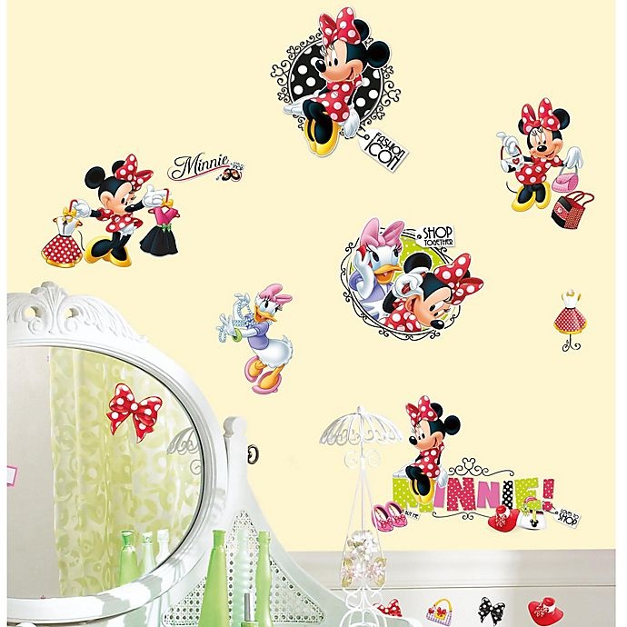 slide 1 of 3, Disney Mickey and Friends Minnie Loves to Shop Peel and Stick Wall Decals, 1 ct