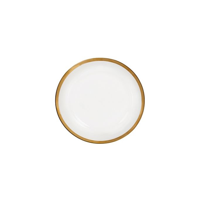 slide 1 of 2, Nevaeh White by Fitz and Floyd Grand Rim Wide Band Gold Appetizer Plate, 1 ct