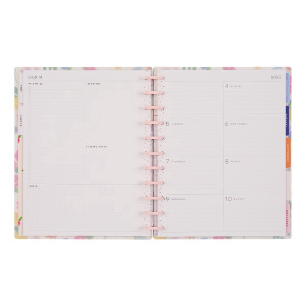 slide 7 of 10, 2025-2026 Happy Planner Monthly/Weekly Big Happy Planner, 8-1/2"" x 11"", Bright Bouquet, July 2025 To June 2026, PD0021B014, 1 ct