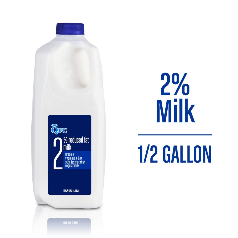 slide 2 of 3, QFC 2% Reduced Fat Milk, 1/2 gal