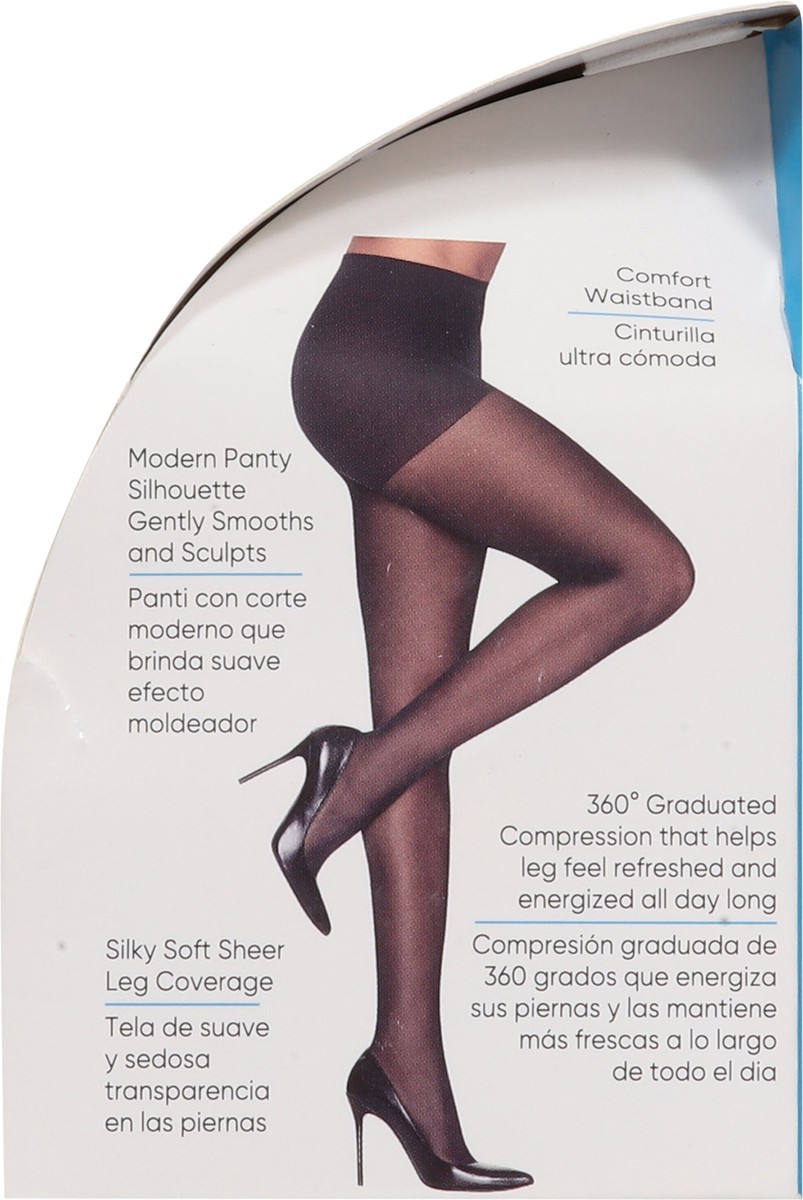 slide 4 of 11, L'eggs Sheer Energy Jet Black 360 Degrees Medium Support Leg Compression Sheer Tights Q 1 ea, 1 ct