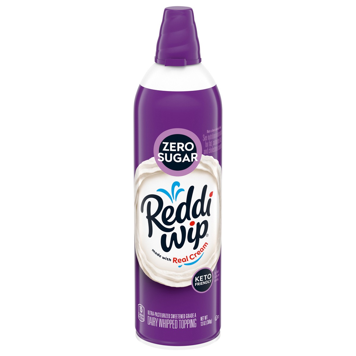 slide 1 of 5, Reddi-wip Zero Sugar Dairy Whipped Topping 13 oz, 13 oz