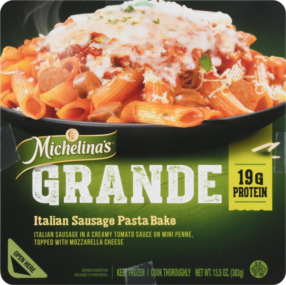 slide 1 of 1, Michelina's Grande Italian Sausage Pasta Bake, 13.5 oz