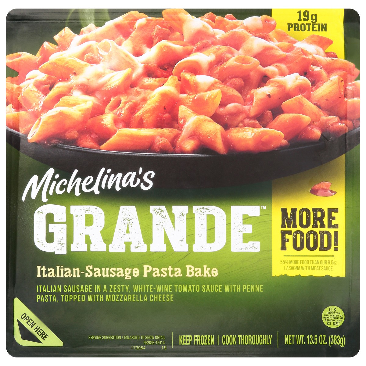 slide 1 of 5, Michelina's Grande Italian-Sausage Pasta Bake 13.5 oz, 13.5 oz