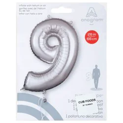 Anagram 26 Inch Number 9 Silver Balloon