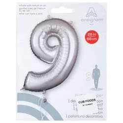 Anagram 26 Inch Number 9 Silver Balloon