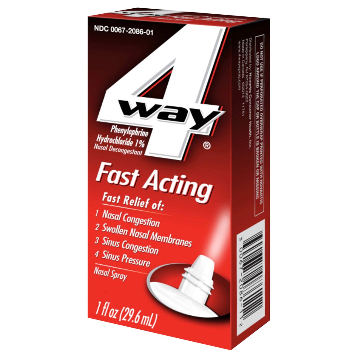 slide 3 of 14, 4-Way 4Way Fast Acting Nasal Spray for Sinus Congestion Relief - 1 Fl Oz Spray Bottle, 1 oz