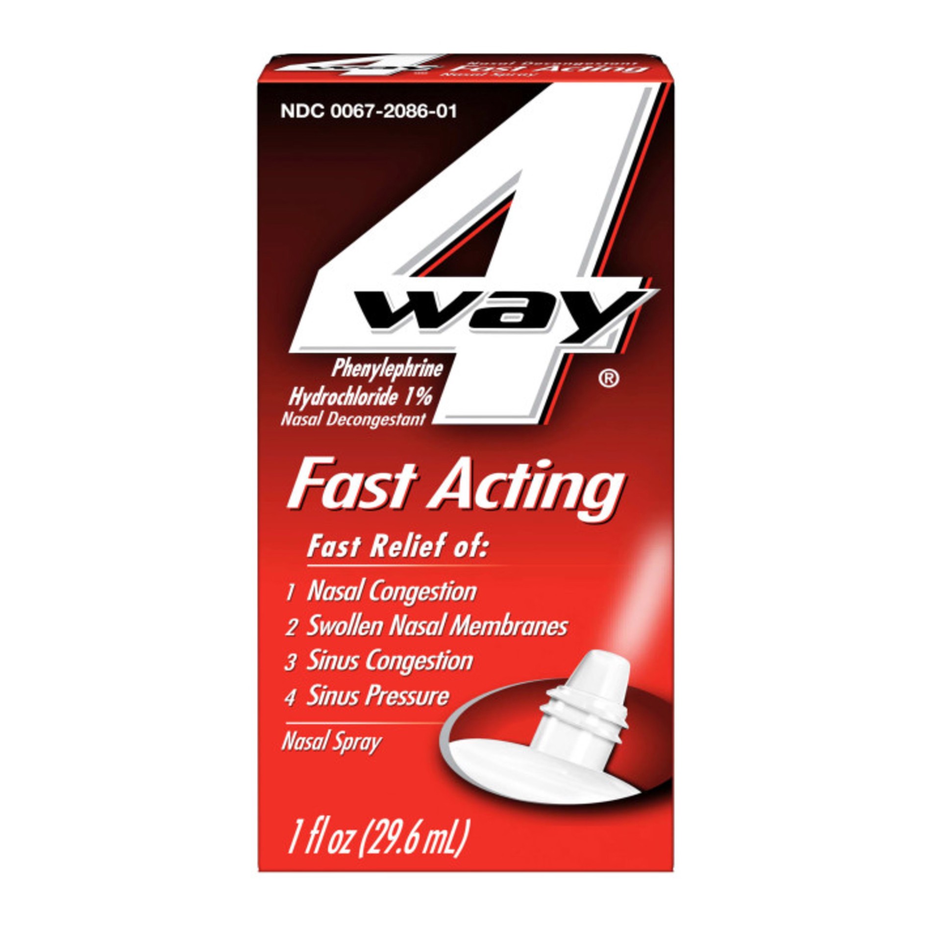 slide 1 of 1, 4 Way 4Way Fast Acting Nasal Spray for Sinus Congestion Relief - 1 Fl Oz Spray Bottle, 1 oz