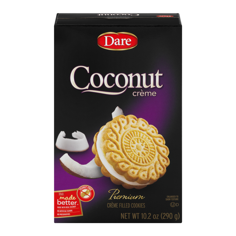 slide 1 of 2, Dare Made Better Coconut Creme Cookies, 10.2 oz