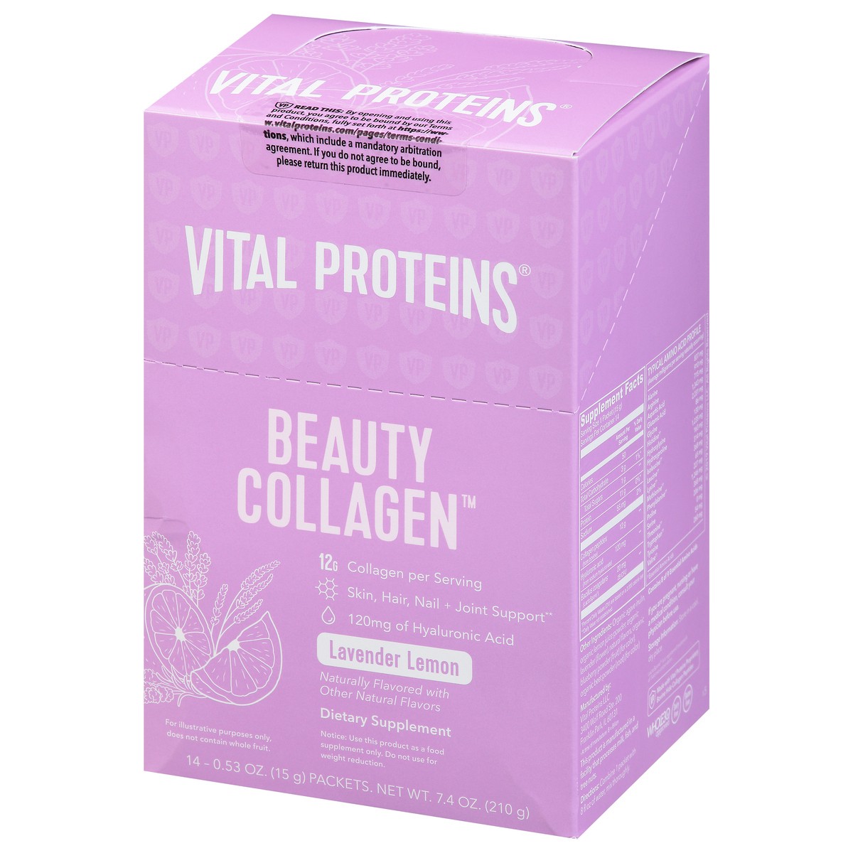 slide 3 of 14, Vital Proteins Beauty Collagen Lavender Lemon Flavor, 7.4 oz