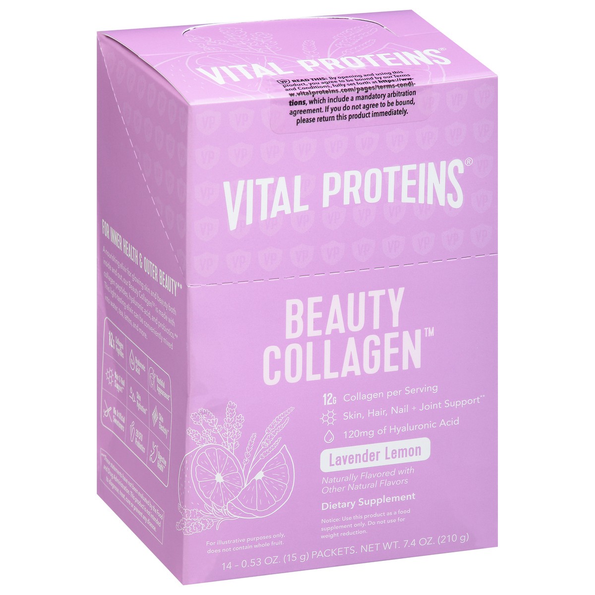 slide 12 of 14, Vital Proteins Beauty Collagen Lavender Lemon Flavor, 7.4 oz