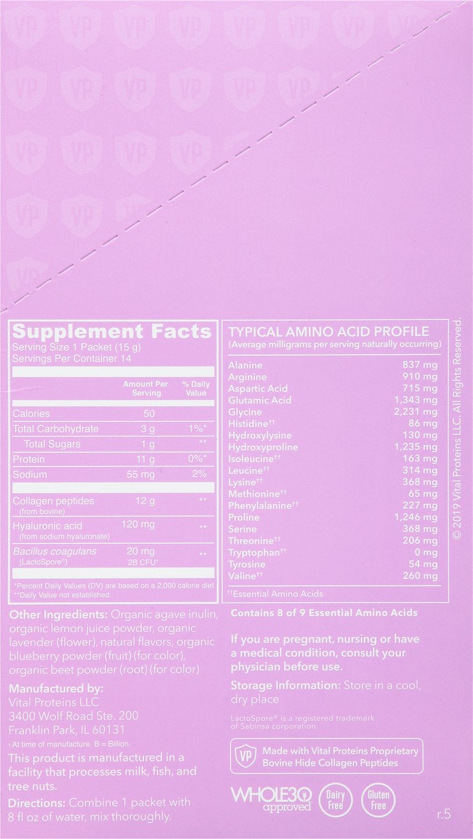 slide 8 of 14, Vital Proteins Beauty Collagen Lavender Lemon Flavor, 7.4 oz