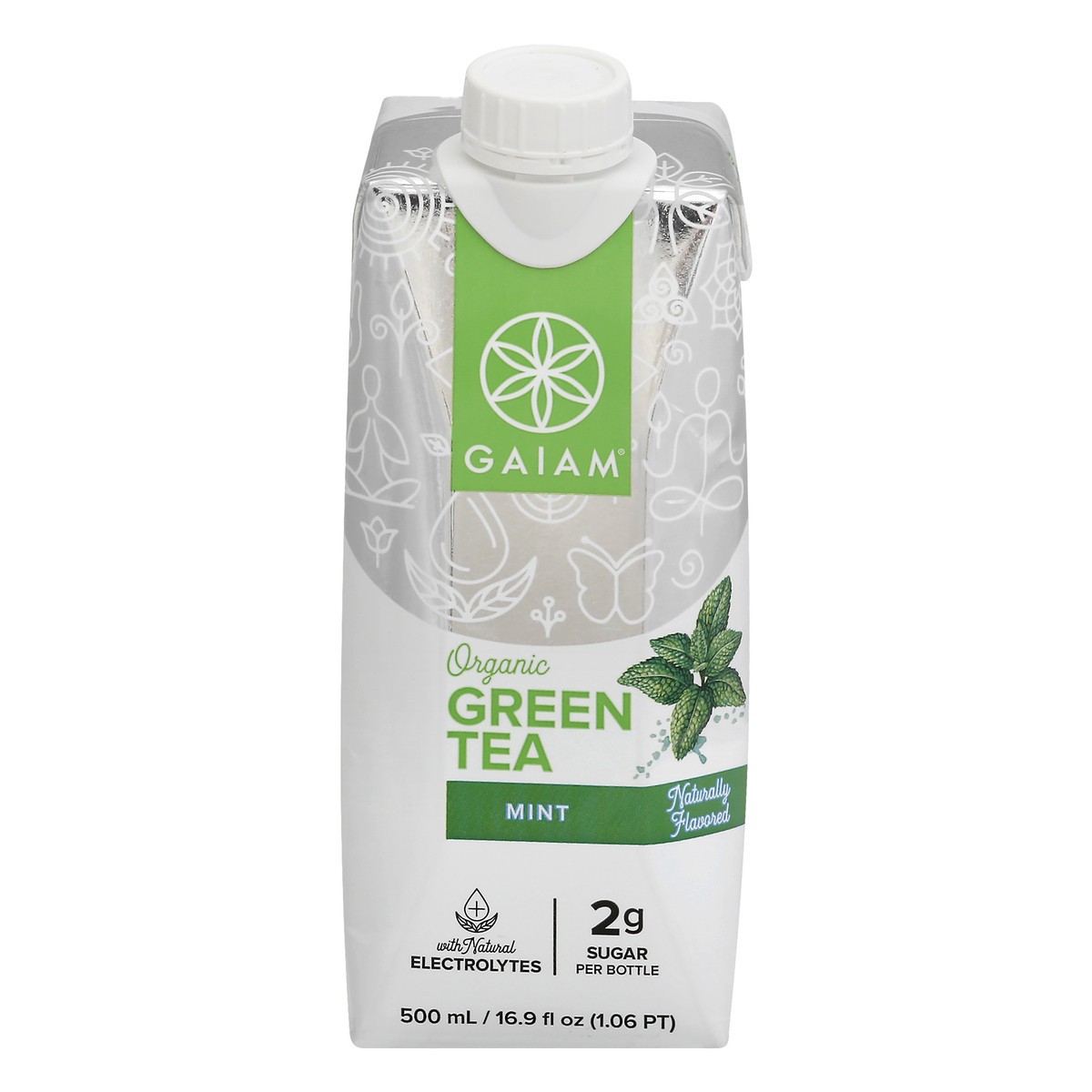 slide 1 of 12, Gaiam Organic Mint Green Tea 500.0 ml, 500 ml