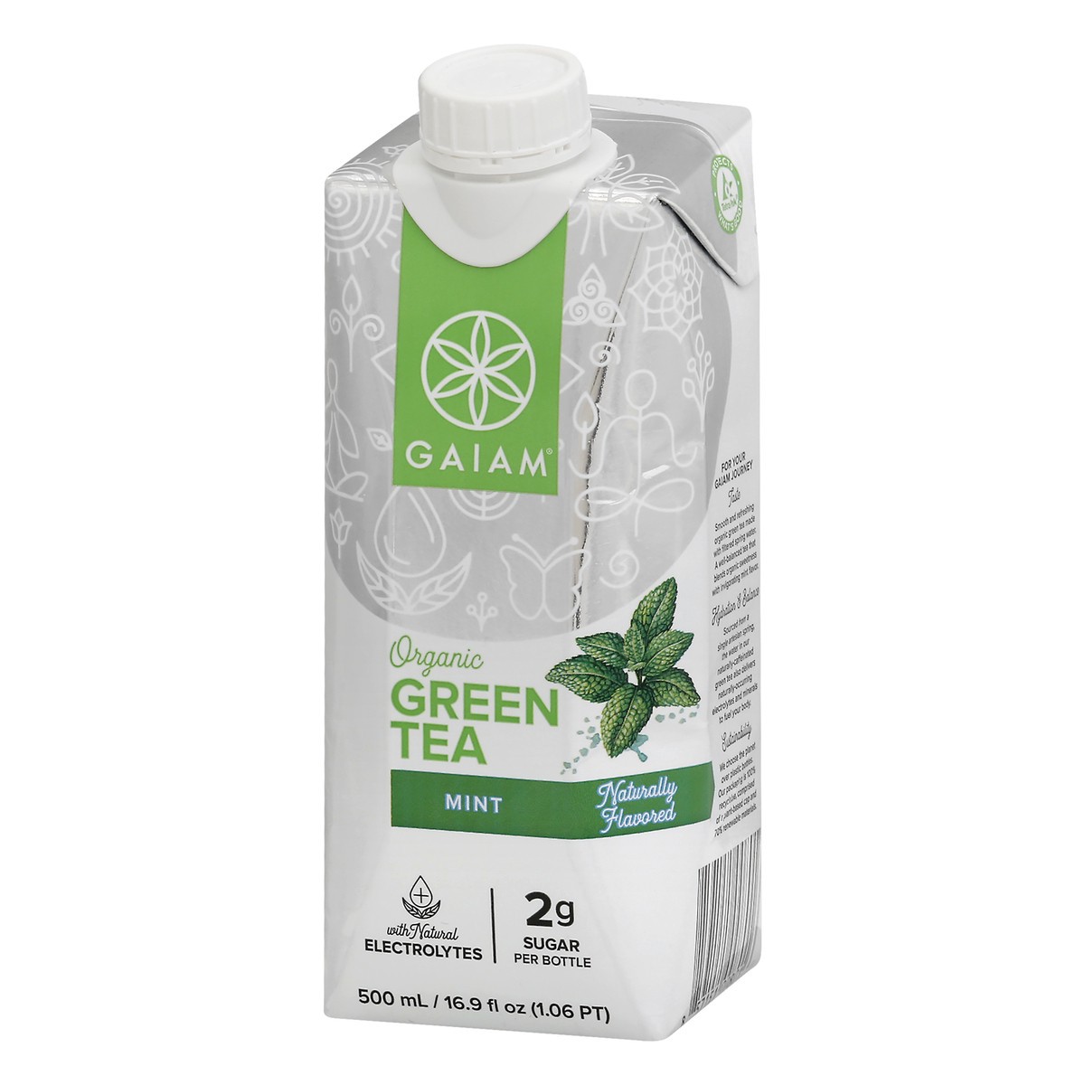 slide 4 of 12, Gaiam Organic Mint Green Tea 500.0 ml, 500 ml