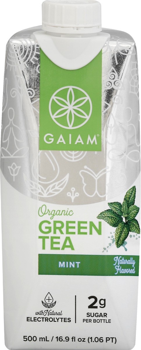 slide 7 of 12, Gaiam Organic Mint Green Tea 500.0 ml, 500 ml