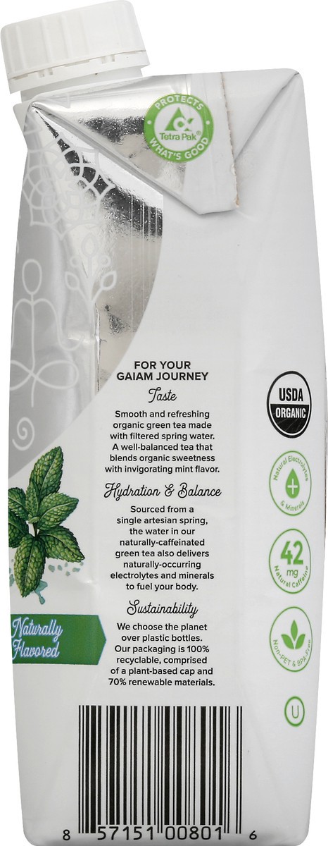 slide 8 of 12, Gaiam Organic Mint Green Tea 500.0 ml, 500 ml