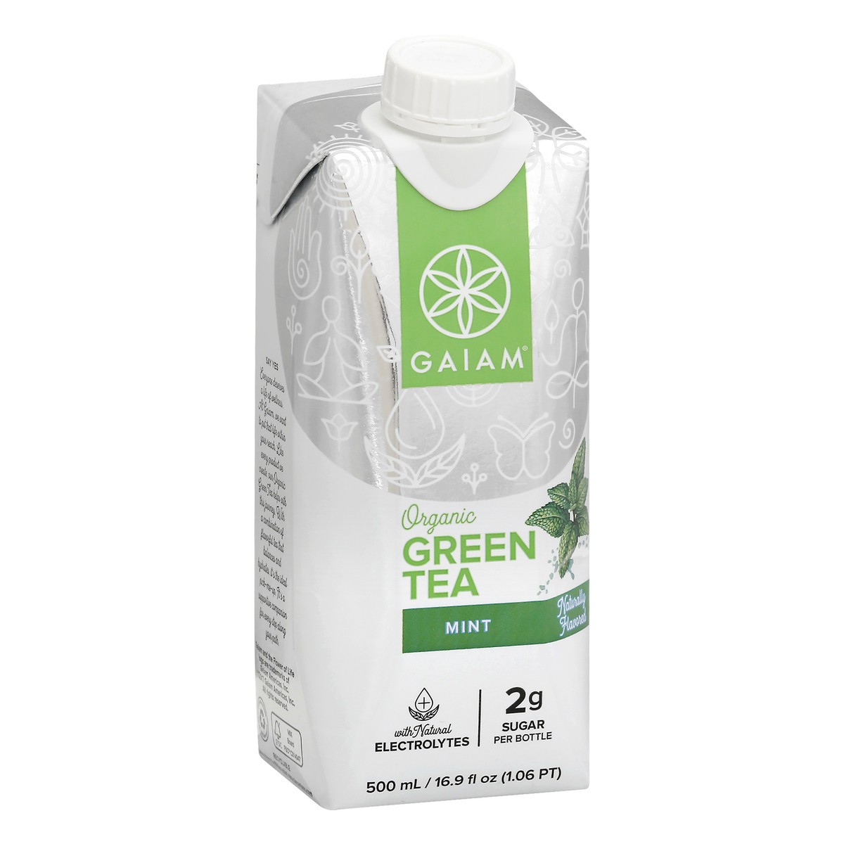 slide 9 of 12, Gaiam Organic Mint Green Tea 500.0 ml, 500 ml