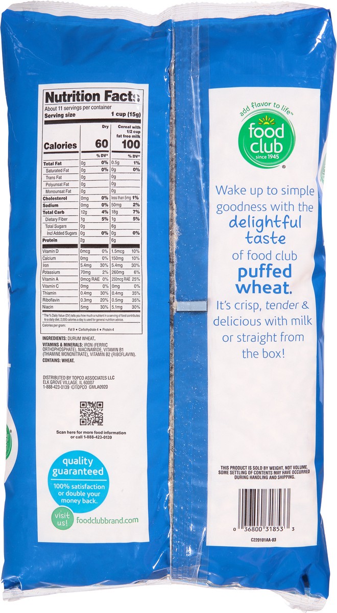 slide 4 of 14, Food Club Puffed Wheat Cereal 6 oz, 6 oz