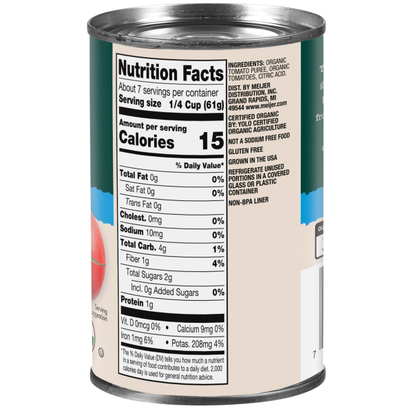 slide 8 of 9, True Goodness Organic No Salt Added Crushed Tomato in Puree, 15 oz