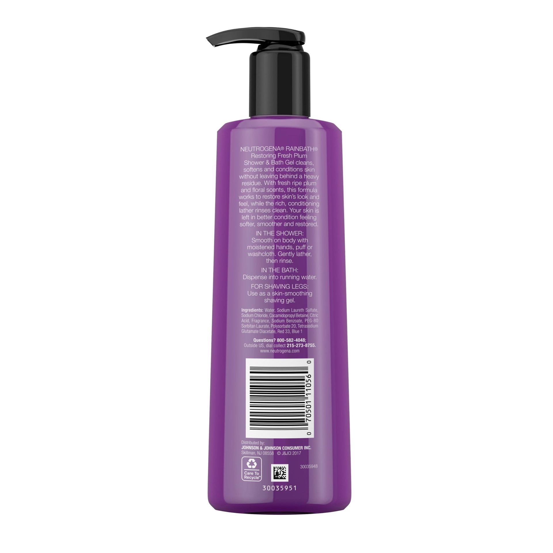 slide 4 of 5, NEUTROGENA RAINBATH Restoring Shower and Bath Gel - Fresh Plum, 8.5 Fl. Oz, 8.50 fl oz