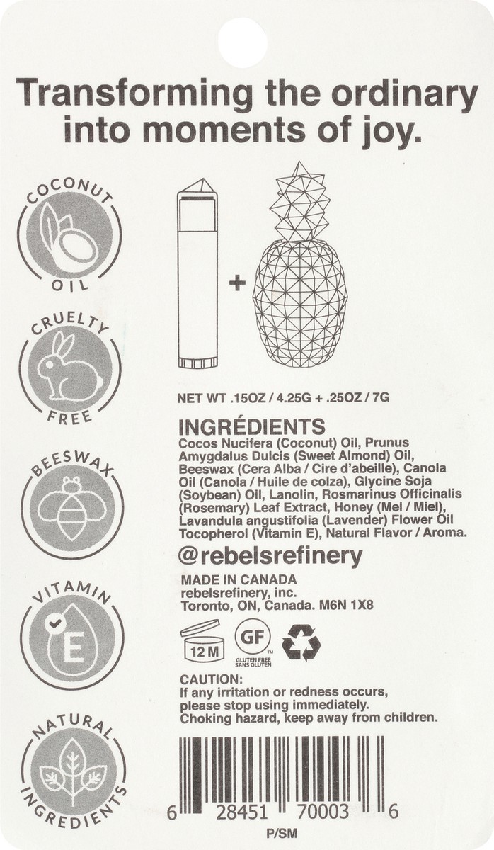slide 3 of 13, Rebels Refinery Pineapple Lip Balm and Stick, 1 ct