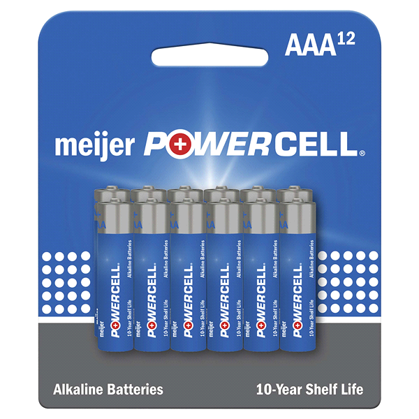 slide 1 of 1, Meijer Powercell Alkaline AAA, 12 ct