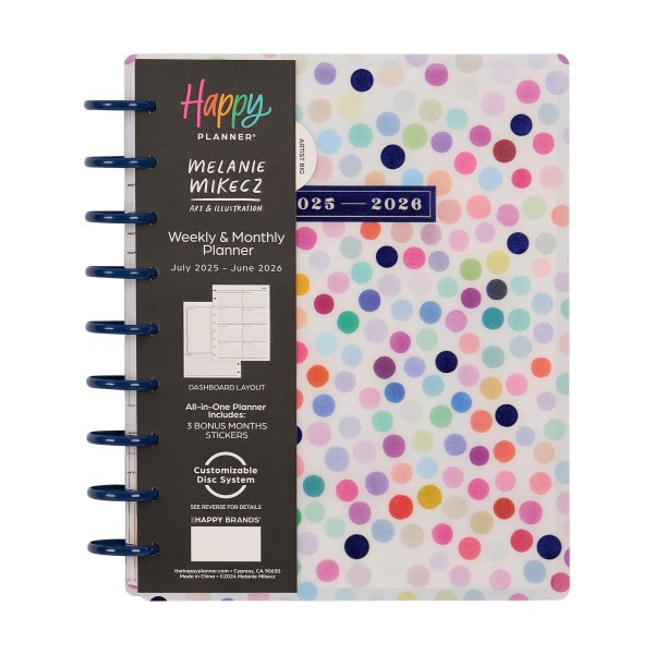 slide 7 of 10, 2025-2026 Happy Planner Monthly/Weekly Classic Happy Planner, 7"" x 9-1/4"", Radiant Spectrum, July 2025 To June 2026, PD0024C052, 1 ct