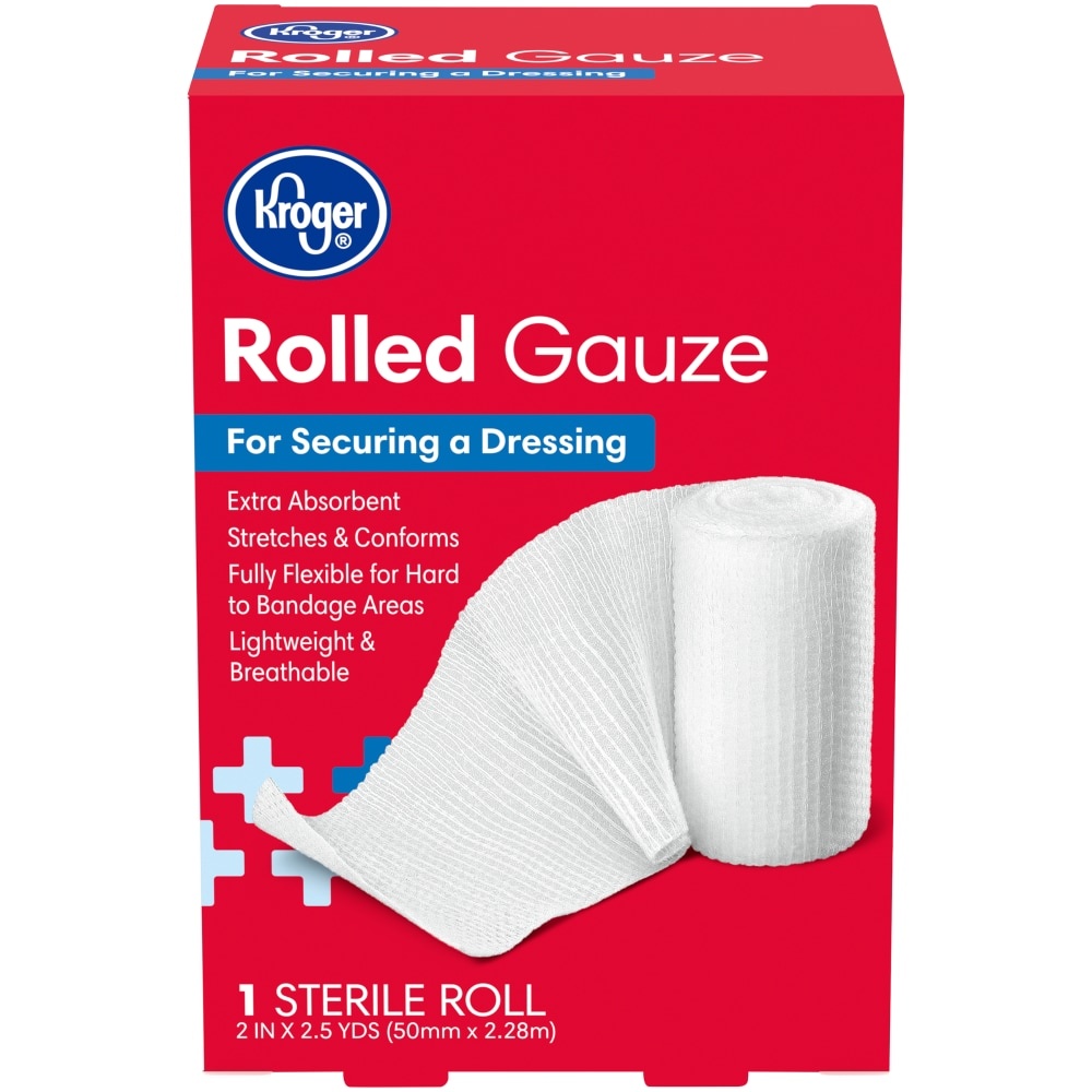 slide 1 of 1, Kroger Rolled Gauze, 2.5 yd