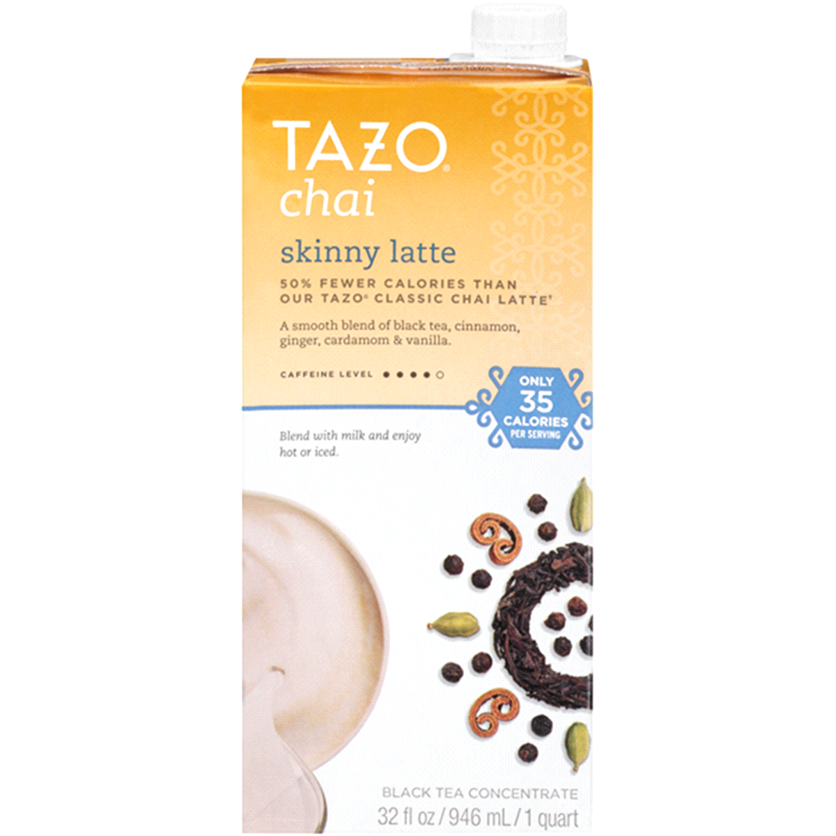 slide 1 of 4, Tazo Skinny Latte Chai Black Tea, 32 fl oz