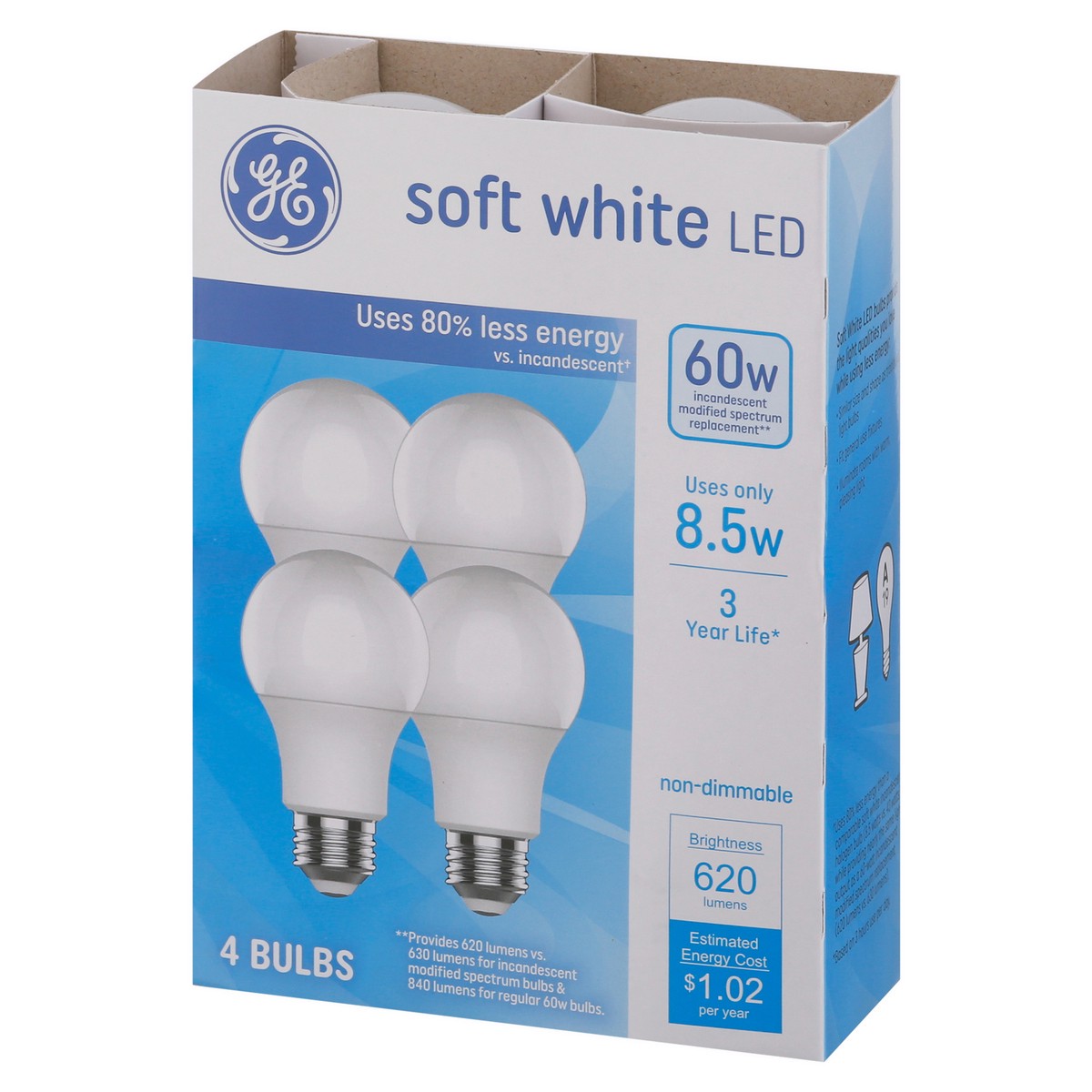 slide 4 of 9, GE 60 Watts Soft White LED Light Bulbs 4 ea, 4 ct