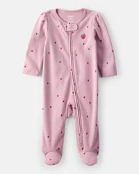 Carter's Carters Baby Girl Strawberry Print 100% Cotton Sleep & Play - Pink Pink 6M