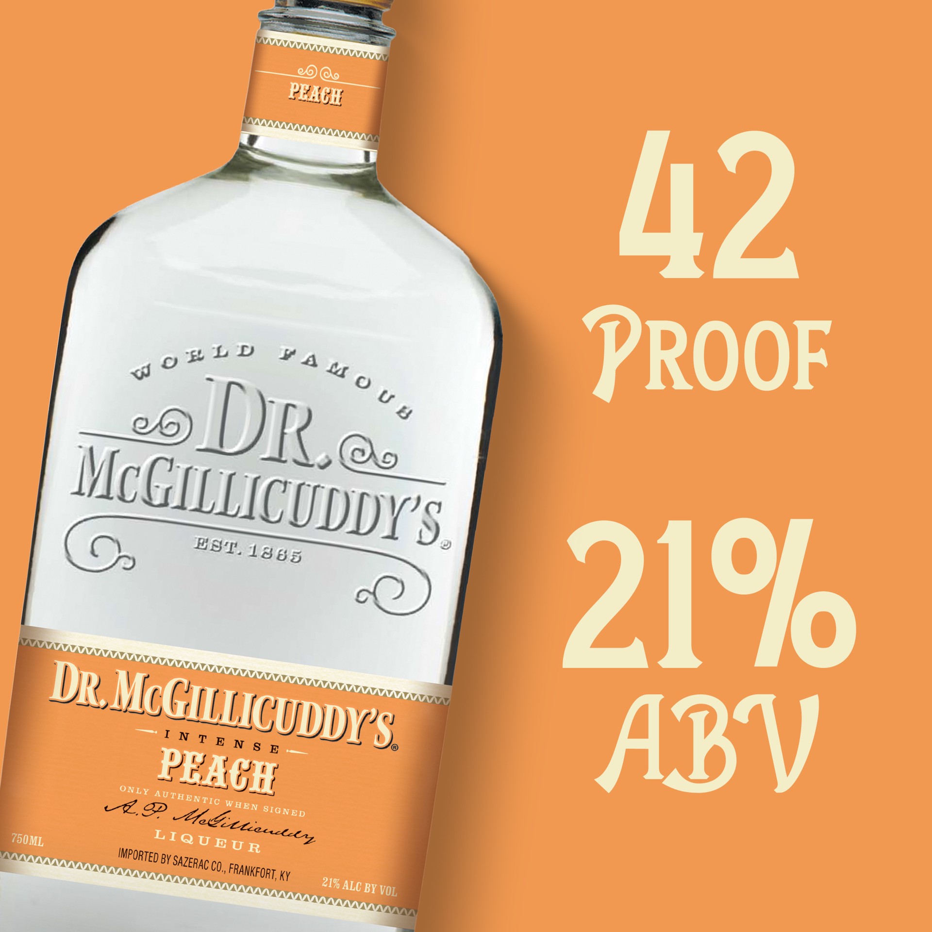 slide 3 of 5, Dr. McGillicuddy's's Dr. McGillicuddy's''s Peach Liqueur, 750ml Bottle, 42 Proof, 25.4 oz