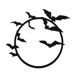 Black Metal Bat Wreath