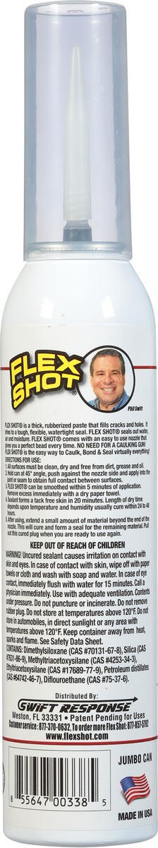 slide 6 of 9, Flex Shot White Thick Rubber Adhesive Sealant 8 oz, 8 oz