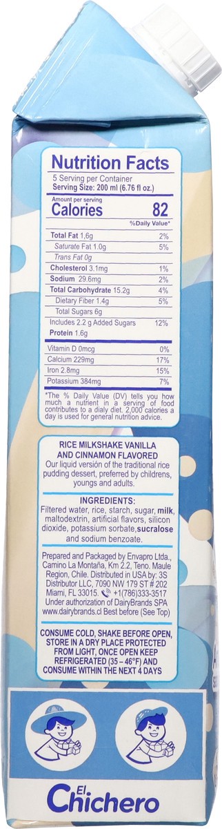 slide 9 of 13, El Chichero Vanilla and Cinnamon Flavored Rice Milkshake 33.8 fl oz, 33.8 fl oz