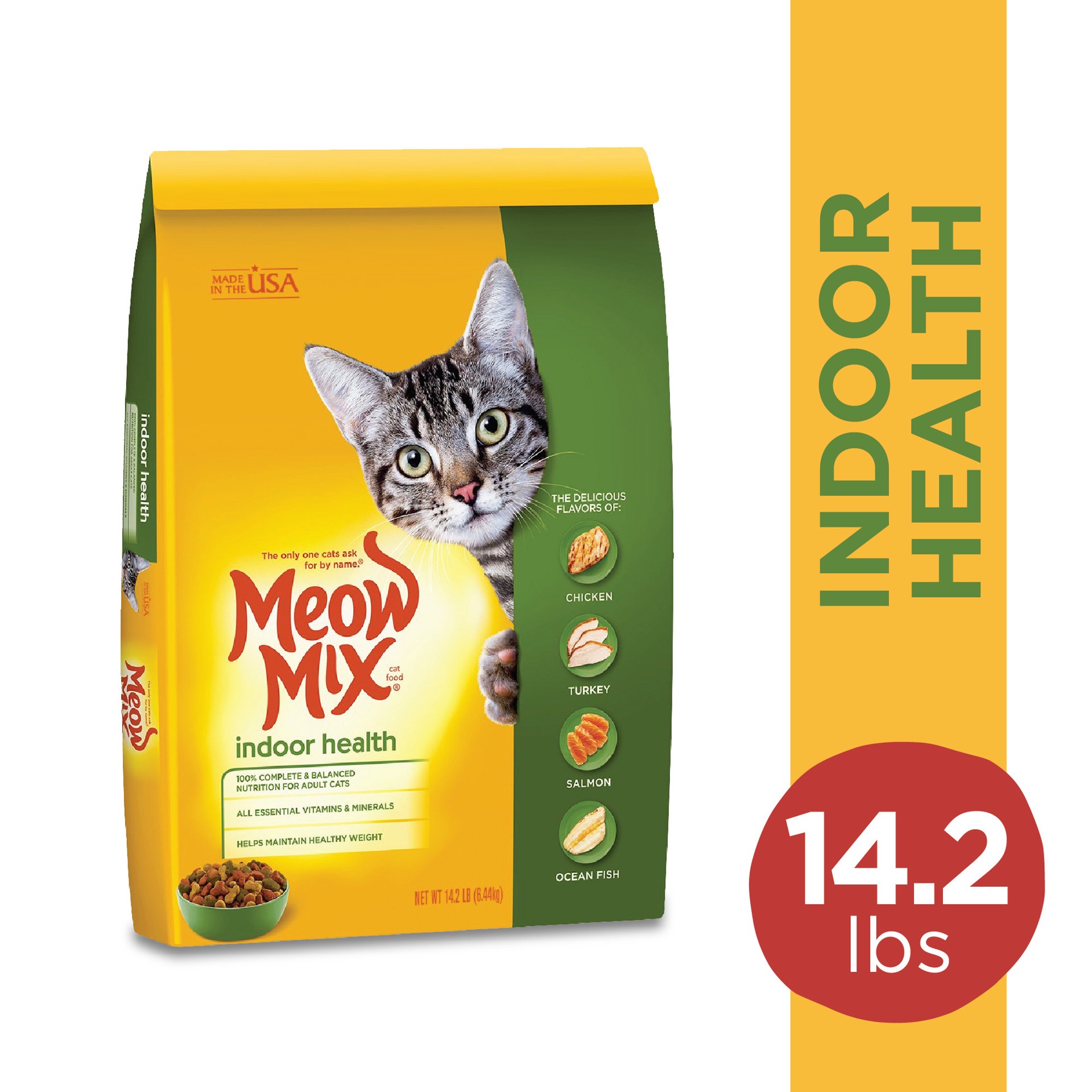 slide 3 of 8, Meow Mix Indoor Health Dry Cat Food, 14.2 lb