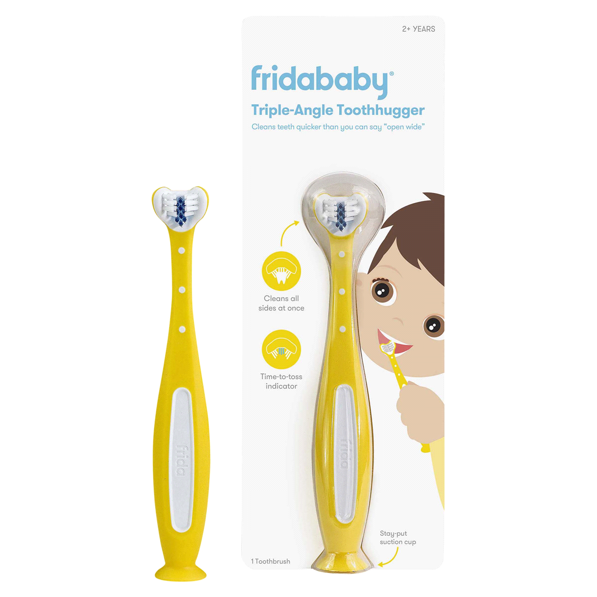 slide 1 of 5, Fridababy SmileFrida Toddler Toothbrush - Yellow, 1 ct