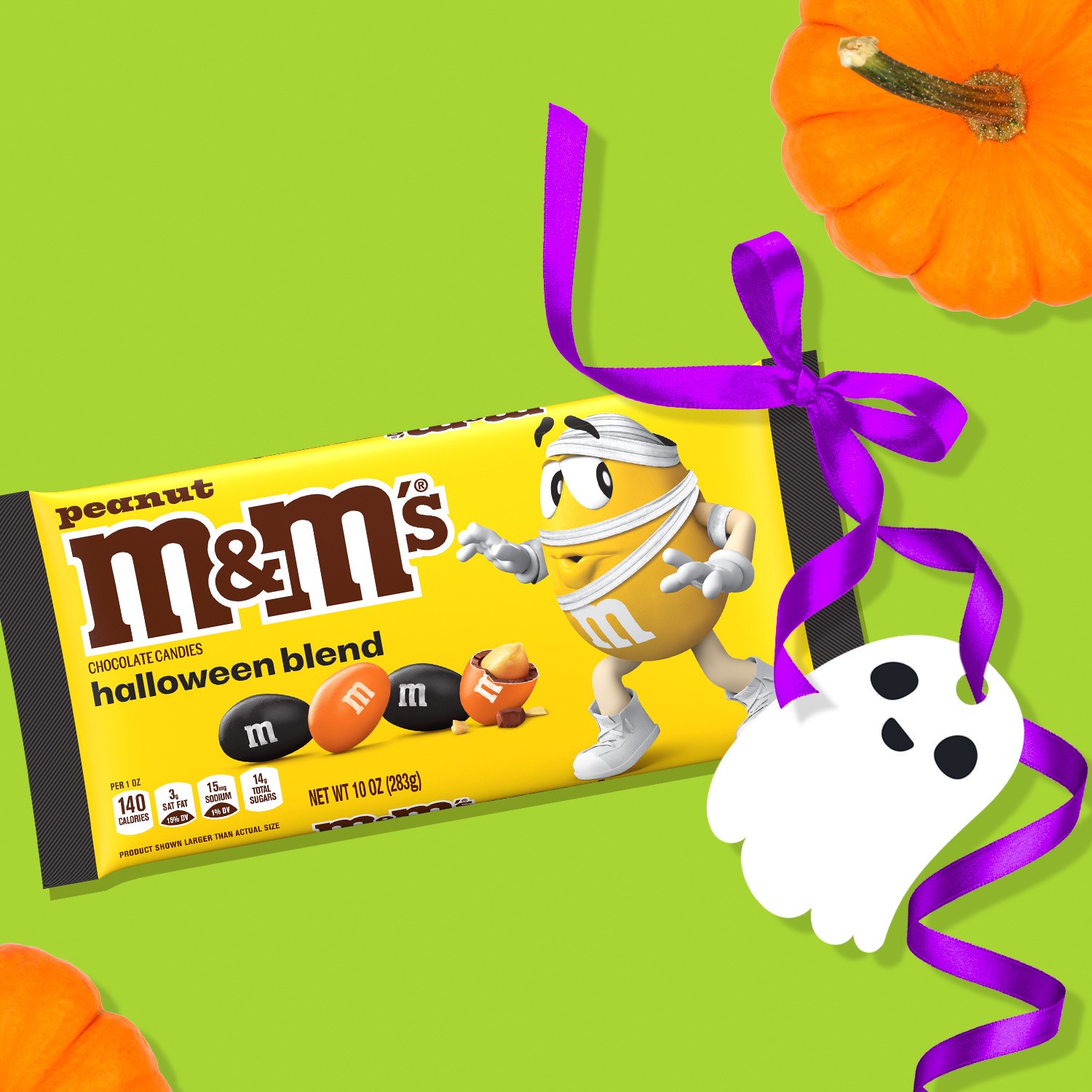 slide 4 of 8, M&M's Halloween Blend Peanut Chocolate Candies 10 oz, 10 oz