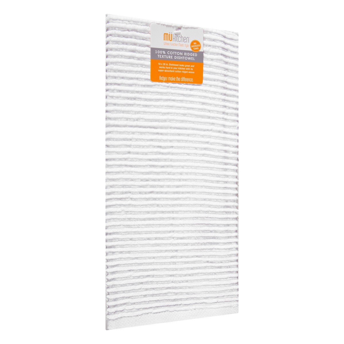 slide 6 of 9, MÜkitchen White 100% Cotton Ridged Texture Dishtowel 1 ea, 1 ct